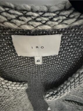 IRO Paris Light Grey Refilia Wool Blend Boucle Knit Jacket Blazer